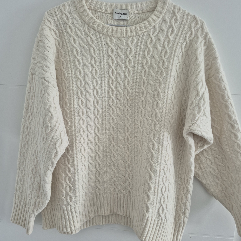Sunday Best Cable Knit Sweater - Cream